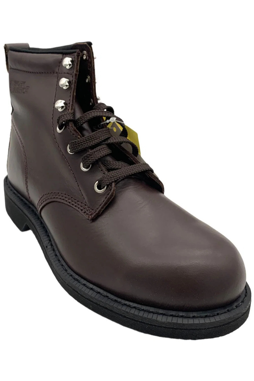 Work America Men's Steel Toe 6" Ankle Boots Farm Brown - Wide